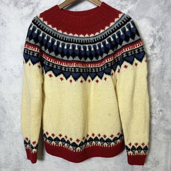 Eddie Bauer Sweaters - Vintage Eddie Bauer Wool Knit Fair Isle Sweater Womens Small Nordic